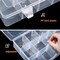 2 Pieces 15 Large Grids Clear Plastic Jewelry Box Organizer Storage Container with Removable Dividers